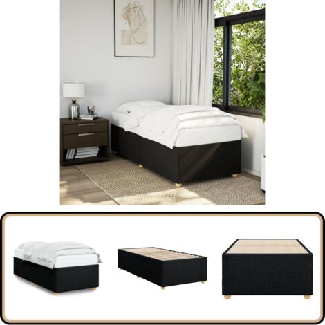 Bettgestell ohne Matratze Schwarz 80x200 cm Stoff - Bettes - Doppelbett - Boxspringbetten - Schlafsofa - Bettwäsche