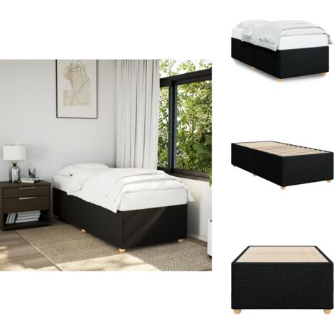 Bettgestell ohne Matratze Schwarz 80x200 cm Stoff - Bettes - Doppelbett - Boxspringbetten - Schlafsofa - Bettwäsche
