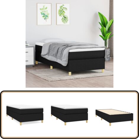 Bettgestell ohne Matratze Schwarz 80x200 cm Stoff - Bettesrahmen - Doppelbett - Boxspringbetten - Lattenrost - Schlafzimmermöbel