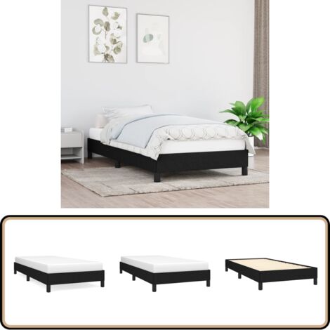 Bettgestell ohne Matratze Schwarz 80x200 cm Stoff - Bettrahmen - Doppelbett - Boxspringbetten - Lattenrost - Schlafzimmermöbel
