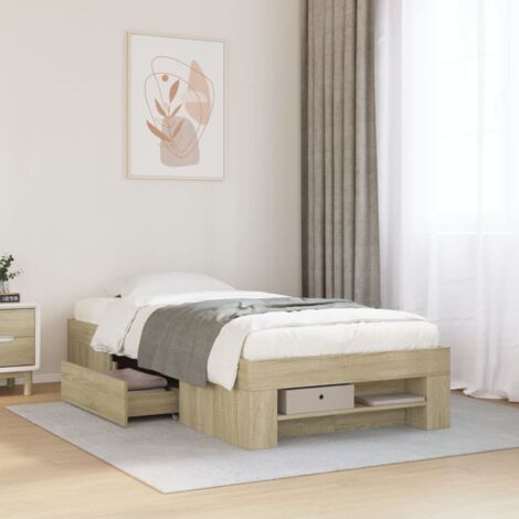 Bettgestell ohne Matratze Sonoma Eiche 100x200 cm