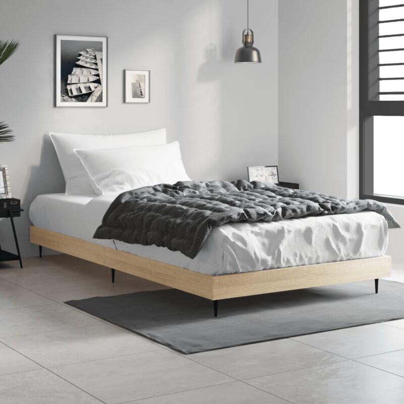 Bettgestell Ohne Matratze Sonoma-eiche 100x200 Cm Holzwerkstoff Vidaxl