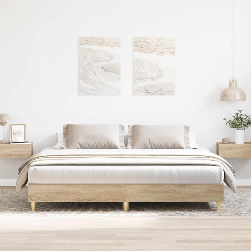 Bettgestell Ohne Matratze Sonoma-eiche 160x200 Cm Holzwerkstoff Vidaxl