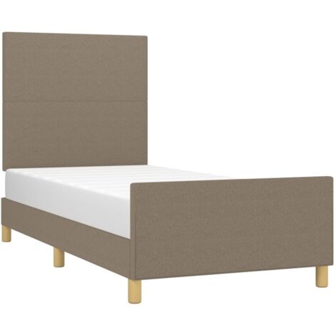 Bettgestell ohne Matratze Taupe 100x200 cm Stoff vidaXL