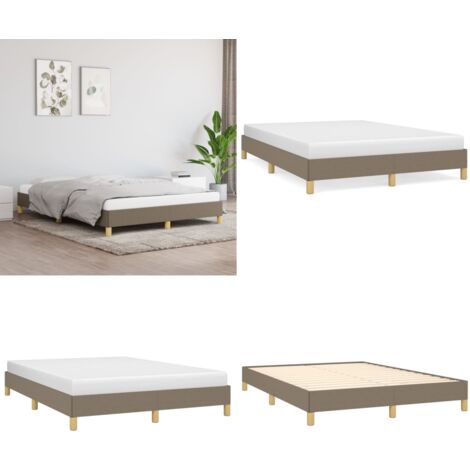 Bettgestell ohne Matratze Taupe 160x200 cm Stoff - Bettrahmen - Doppelbett - Lattenrost - Holzrahmen - Massivholzbette - Home & Living