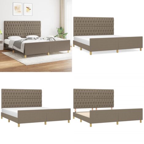 Bettgestell ohne Matratze Taupe 180x200 cm Stoff - Bettsofa - Boxspringbetten - Doppelbett - Lattenrost - Schlafzimmermöbel - Home & Living