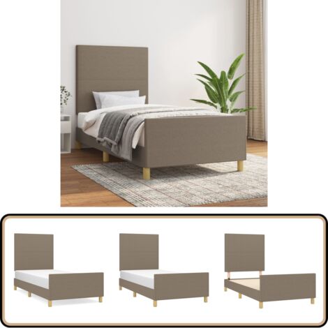 Bettgestell ohne Matratze Taupe 80x200 cm Stoff - Bettsofa - Doppelbett - Lattenrost - Boxspringbetten - Kopfendeckel