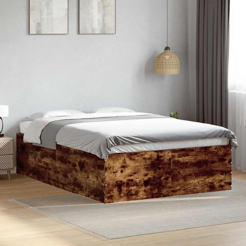 Bettgestell Räuchereiche 120x200 Cm Holzwerkstoff Vidaxl