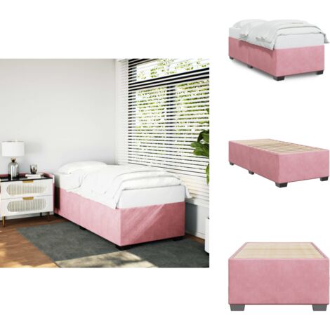 Bettgestell Rosa 100x200 cm Samt - Samtbett - Rosa Bettgestell - Doppelbett Gestell - Schlafzimmer Dekoration - Boxspringbetten