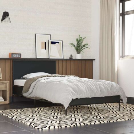 Bettgestell Schwarz 100x200 cm Holzwerkstoff und Metall vidaXL