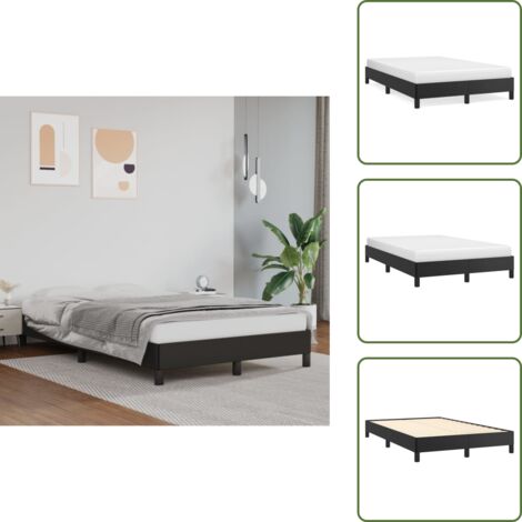 Bettgestell Schwarz 120x200 cm Kunstleder - Bettesrahmen - Doppelbett - Kunstlederbett - Schwarzes Bett - Boxspringbetten