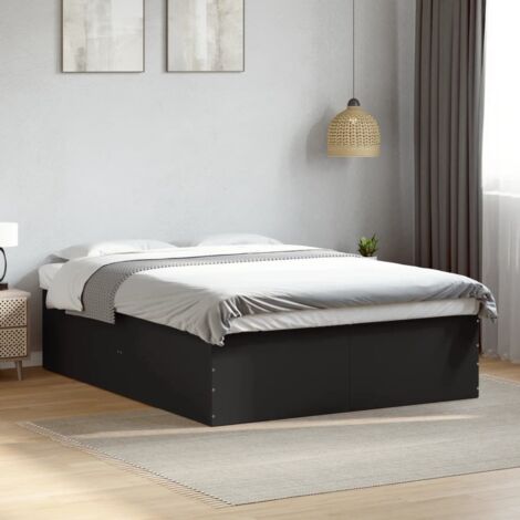 Bettgestell Schwarz 150x200 cm Schichtholz
