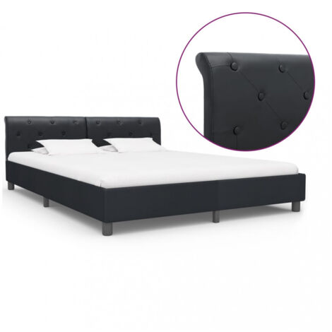 Bettgestell Schwarz Kunstleder 180 × 200 cm vidaXL