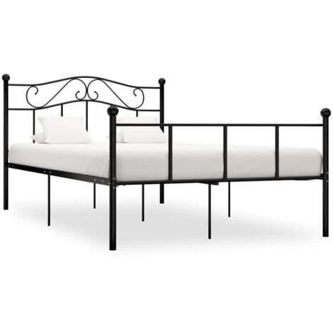 Bettgestell Schwarz Metall 140 x 200 cm