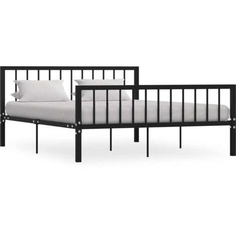 Bettgestell Schwarz Metall 160 x 200 cm