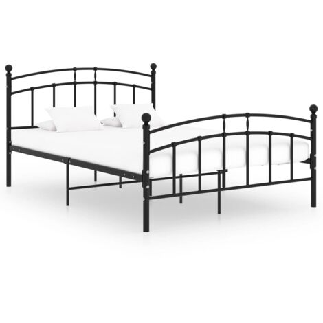 Bettgestell Schwarz Metall 200x200 cm