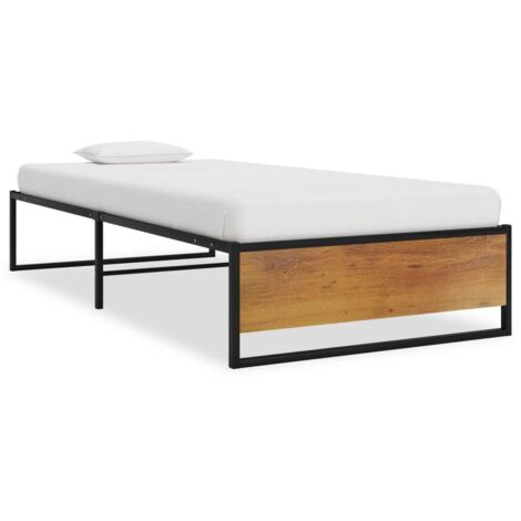 Bettgestell Schwarz Metall 90x200 cm vidaXL