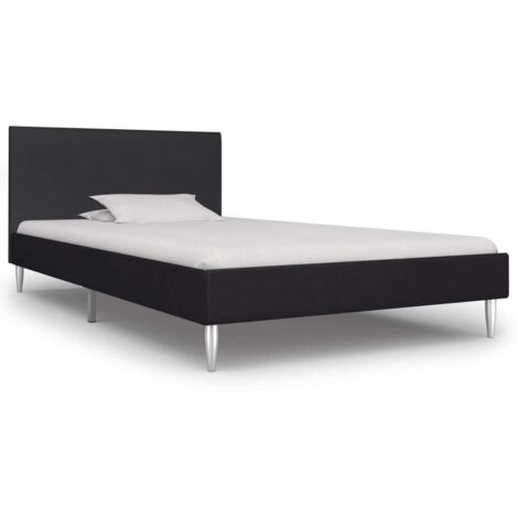 Bettgestell Schwarz Stoff 90x200 cm