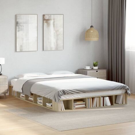 Bettgestell Sonoma Eiche 140x200 cm aus Ingenieurholz