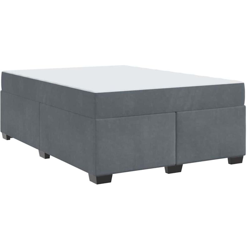 Bettgestell Mit Matratze Dunkelgrau 140 X 200 Cm Samt Vidaxl