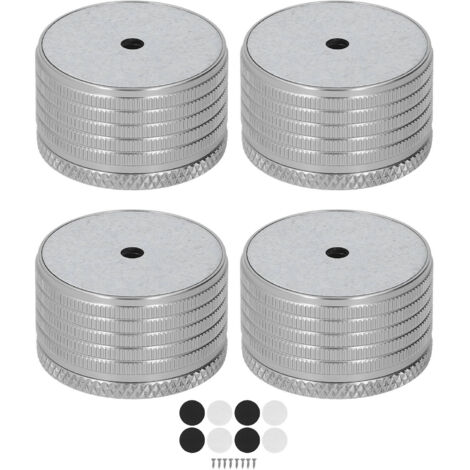Bettgestell-Stützbeine, Bett- und Möbelfüße aus Aluminiumlegierung, höhenverstellbar 23-37 mm, grau (4 Stück)