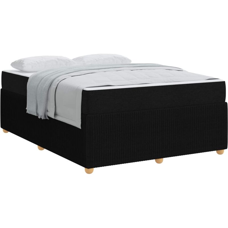 Bettgestell Mit Matratze Schwarz 140 X 200 Cm Stoff Vidaxl