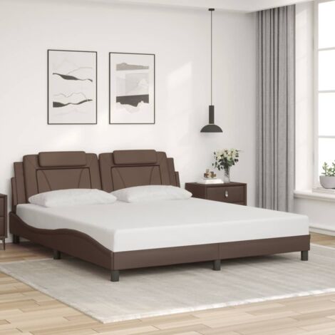 Bettgestell "Viana" ohne Matratze Braun 180x200 cm Kunstleder vidaXL
