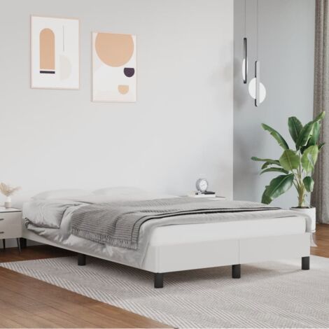 Bettgestell Weiß 120x200 cm Kunstleder