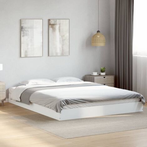 Bettgestell weiß 160x200 cm aus Spanplatte