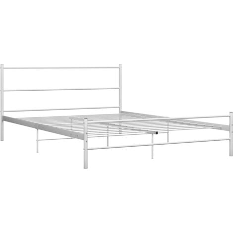 MINKUROW Bettgestell Weiß Metall 140×200 cm vidaXL