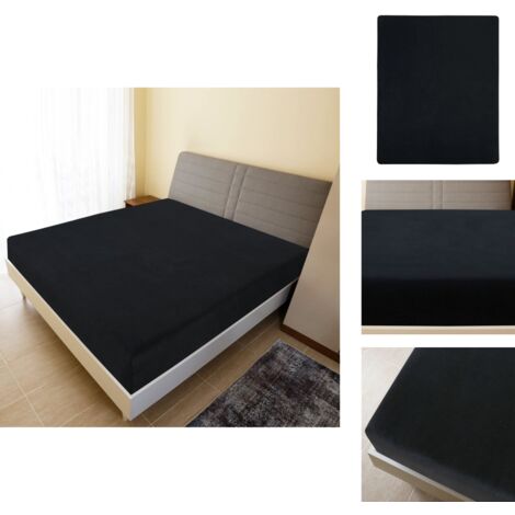 Bettlaken - Living Spannbettlaken 2 Stk. Jersey Schwarz 100x200 cm Baumwolle