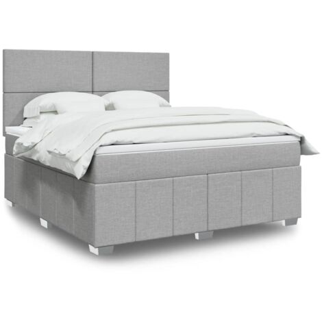 Bettlattenrost mit Matratze Grau 180x200cm Stoff