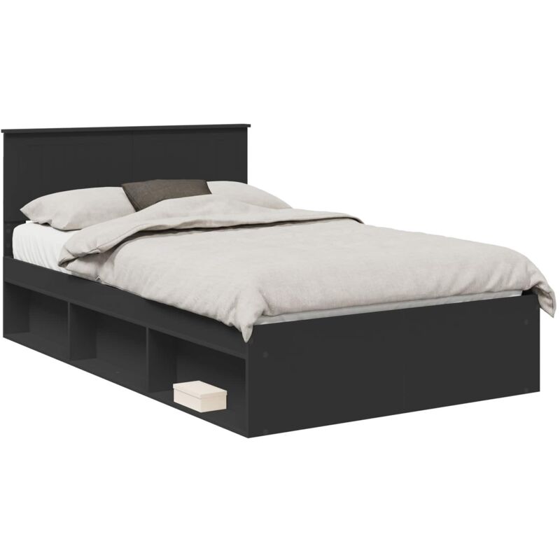 Bettrahmen Schwarz 120 X 190 Cm Massives Kiefernholz Vidaxl