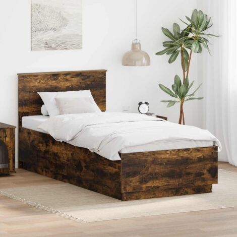 Bettrahmen Geräucherte Eiche 90 x 200 cm Holzwerkstoff vidaXL