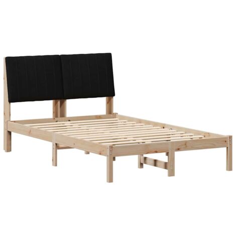 Bettrahmen mit Kopfteil Braun 120 x 190 cm Massives Kiefernholz vidaXL
