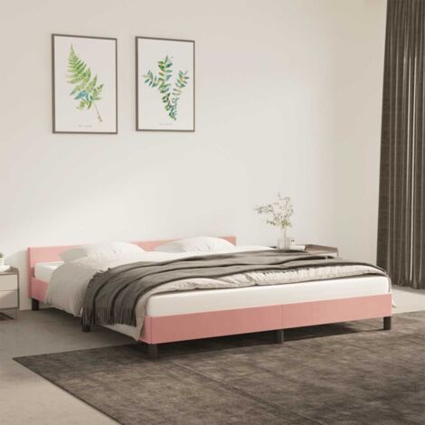 Bettrahmen mit Kopfteil Rose 180x200 cm Samt