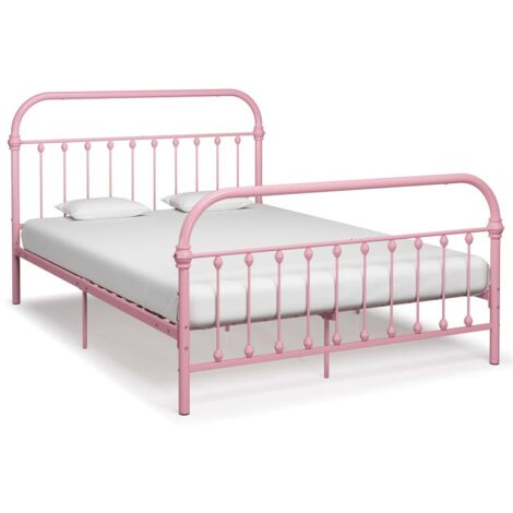 Bettrahmen Rosa Metall 160 x 200 cm