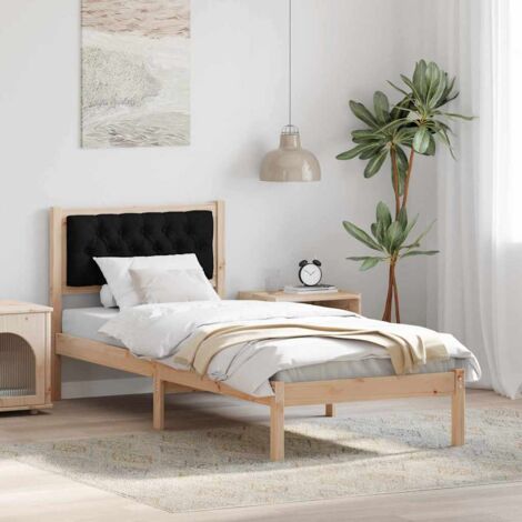 Bettrahmen Schwarz 90 x 190 cm Massives Kiefernholz vidaXL
