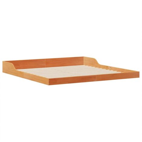 Bettrahmen Wachsbraun 180 x 200 cm Massives Kiefernholz vidaXL