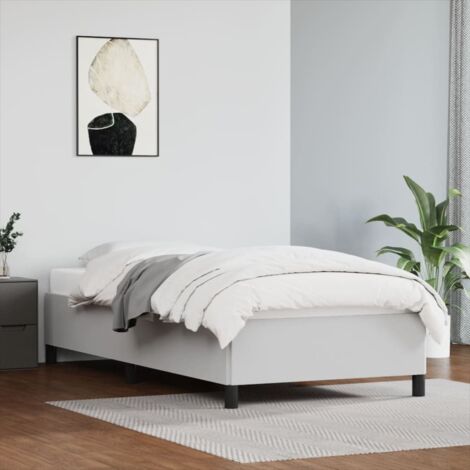 Bettrahmen Weiß 90x200 cm Kunstleder