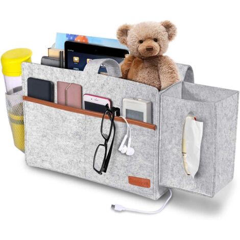 Bettsack, Filz-Bettorganizer zum Aufhängen mit Taschentuchbox und B