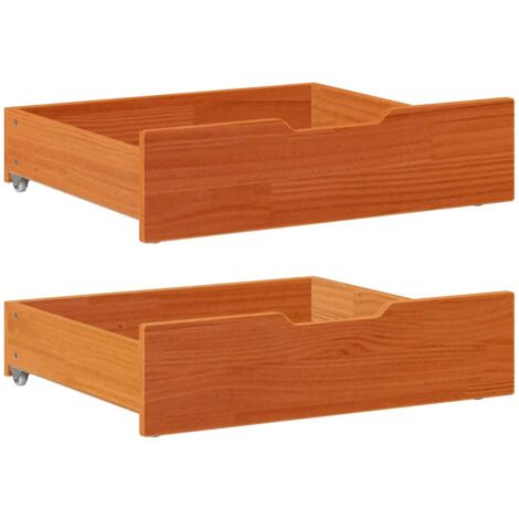 Bettschubladen 2 Stk. Wachsbraun 75x55x16 cm Massivholz Kiefer vidaXL281332