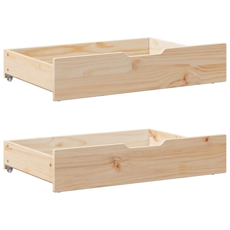 Bettschubladen Mit Rollen 2 Stk. 85x55x17 Cm Massivholz Kiefer Vidaxl