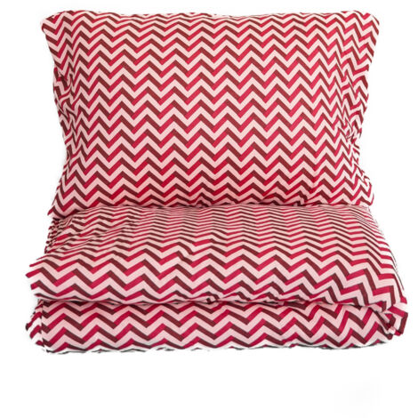 Bettwäsche 100% Baumwolle Jersey – Ganzjahresbettwäsche, Zick-Zack Design 135x200 cm