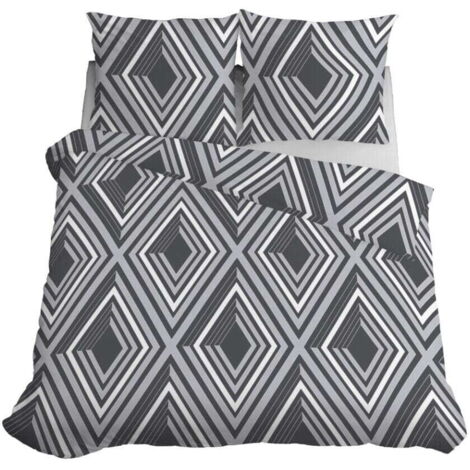 Bettwäsche-Set 220x200 Satin Mikrofaser Grau