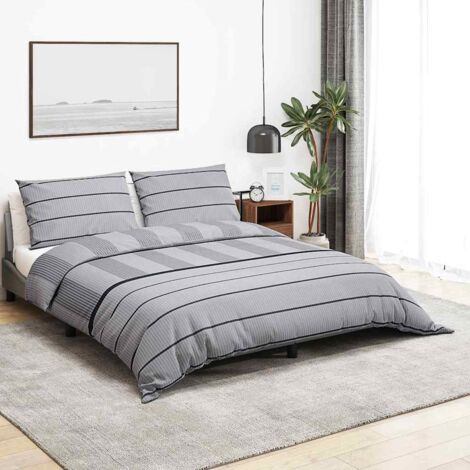 Bettwäsche-Set Grau 200x220 cm Baumwolle