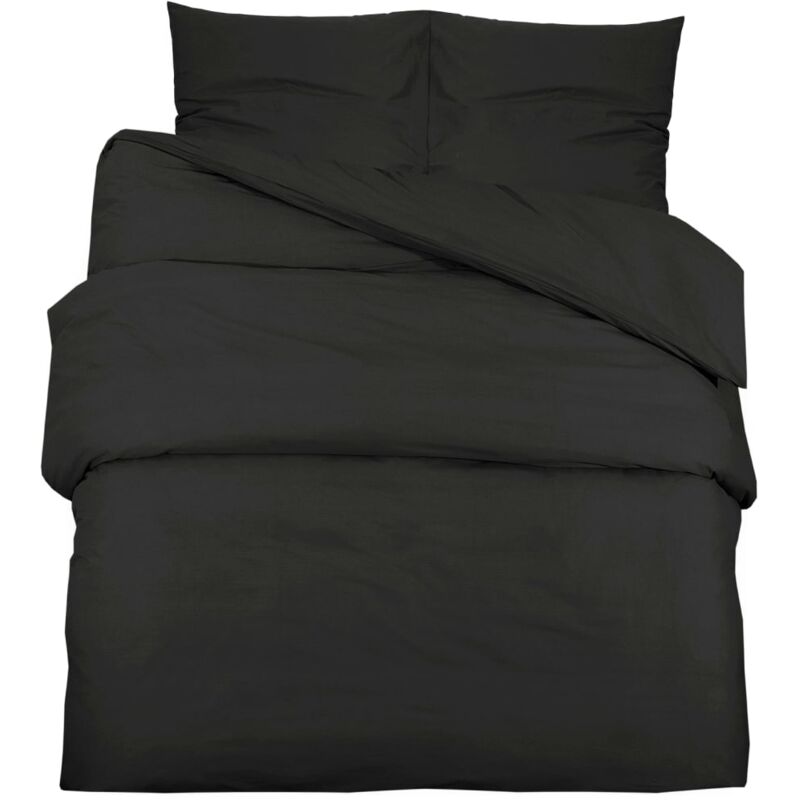 Bettwäsche-set Schwarz 260x240 Cm Leichte Mikrofaser Vidaxl