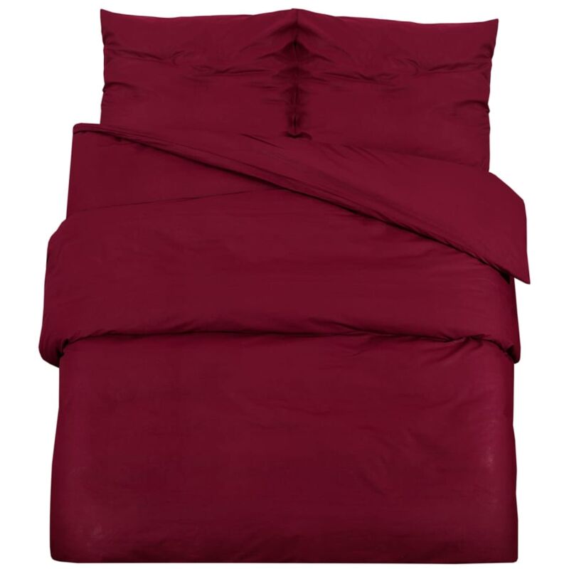 Bettwäsche-set Bordeauxrot 260x240 Cm Leichte Mikrofaser Vidaxl