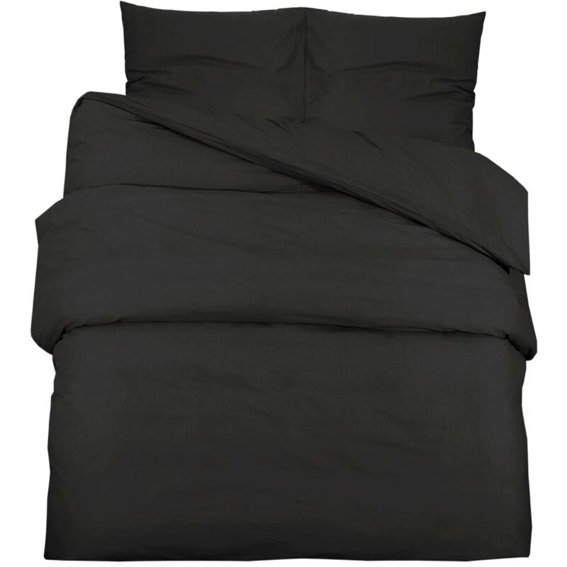 Bettwäsche-set Schwarz 200x220 Cm Leichte Mikrofaser Vidaxl