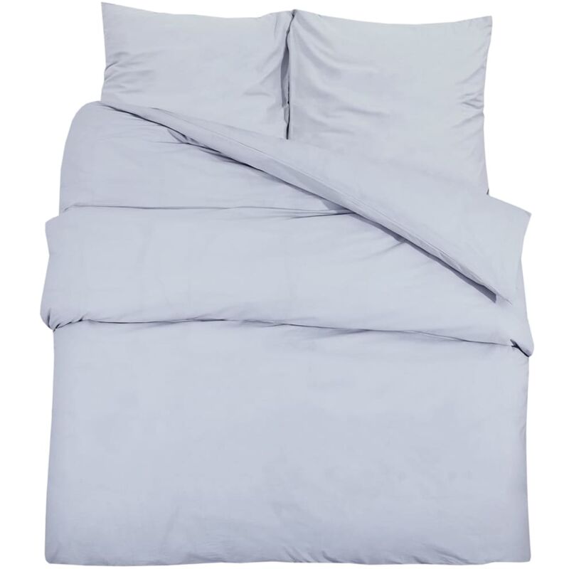 Bettwäsche-set Grau 260x240 Cm Leichte Mikrofaser Vidaxl